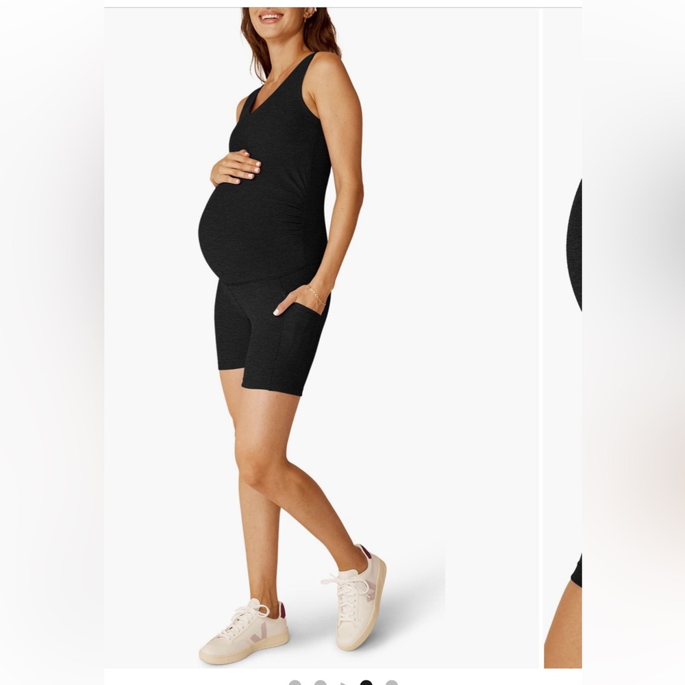 Beyond Yoga Women's Black Maternity Romper